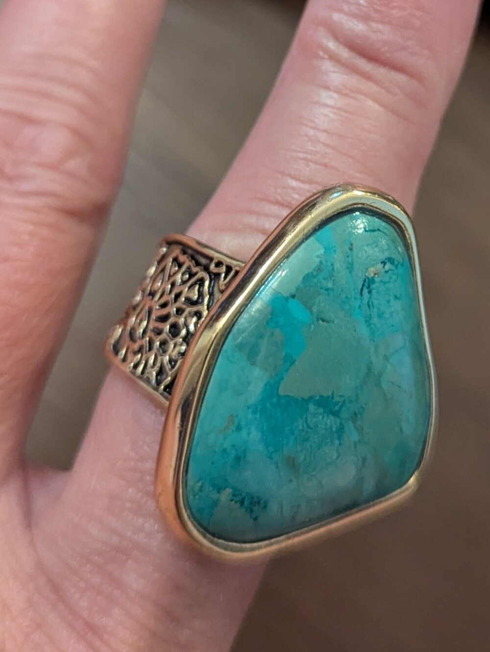 Barse Thailand Genuine Stone Turquoise Ring, Vintage, New, Size 9.5